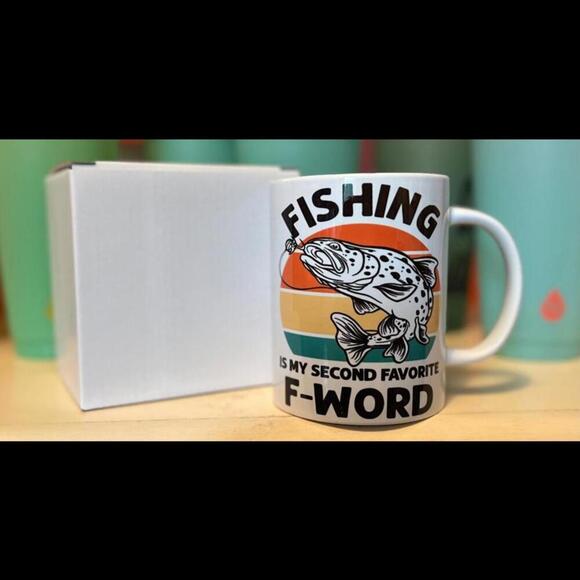 Custom Made to Order Fisherman’s Coffee Mug, Anglers Hot Coffee Cup - Picture 2 of 2